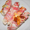 Überbackene Hähnchenbrust im Baconmantel