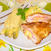 Cordon bleu mit Spargel und Sauce Hollandaise
