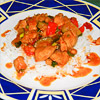 Eine Portion Hähnchenpfanne "Kung Bao Style"