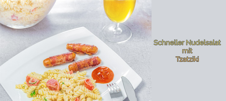 Beitragsbild - Schneller Nudelsalat mit Tzatziki